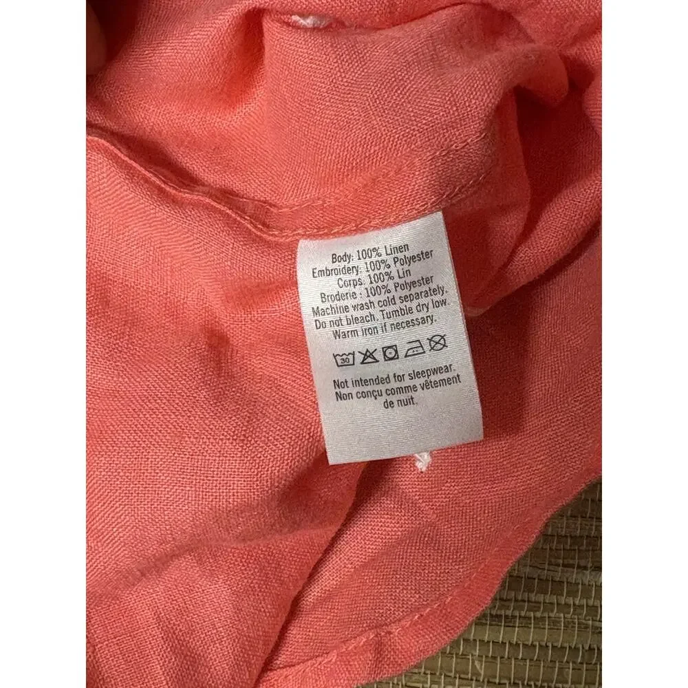 NWT Janie and Jack Boy’s Game Set Linen Button Up Flamingo Shirt Coral Sz 5